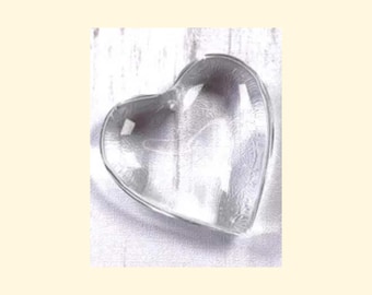 5 large glass heart pendants, 41mm/1.6" clear glass puffy heart charm for necklaces, chunky drilled pendants for jewelry, car charms (A0006)