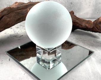 White sea glass style orb, 1.8"/2"/2.9" tumbled glass accent for table trays, large marble, coastal decor accents, sea glass lover gift