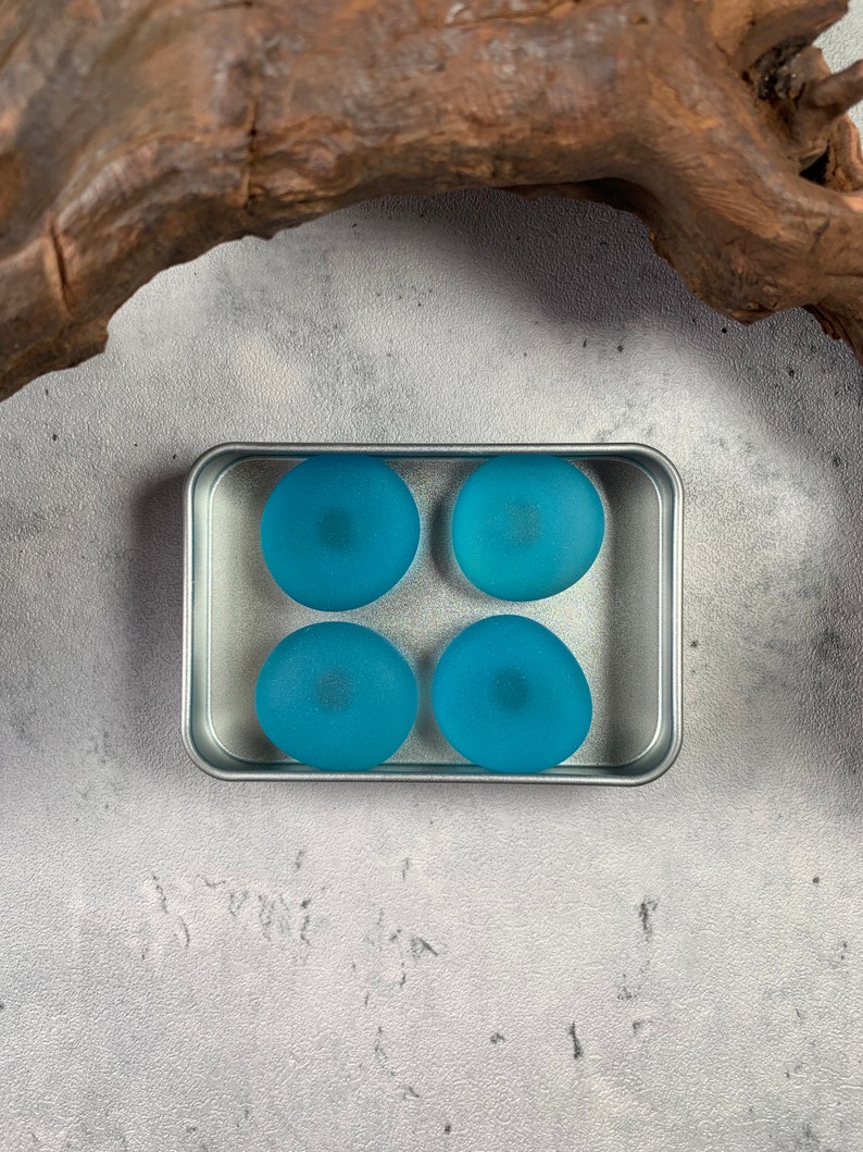 Jumbo sea glass gem magnets for fridge, beach glass magnet set, coastal decor beach house gift, teacher appreciation gift, for ocean lover 4 aqua