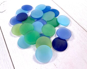 10 sea glass cabochons for crafts, 8/10/12/16/20mm frosted flat back undrilled cabs, cultured sea glass for jewelry (B0082/0083)