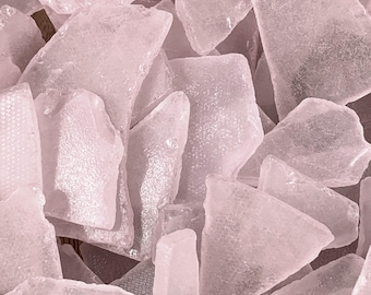 Pink sea glass for crafts, 8 oz flat frosted man-made sea glass for mosaics, glass on glass art, wedding decor, table scatter, CLOSEOUT
