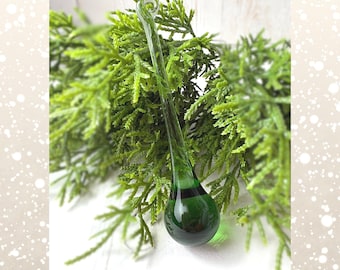 10 green crystal ornaments, +/- 100mm/3.9 in glass raindrops for chandeliers, holiday home and tree decor (J0281)