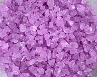 Crushed glass for crafts, 4 oz. purple irregular broken glass for resin projects, 3-6 mm glittery glass frit, CLOSEOUT