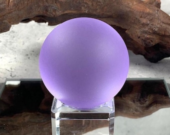 Lavender sea glass style orb, approx 1.8" frosted glass orb, accent for table trays, coastal decor, sea glass lover gift