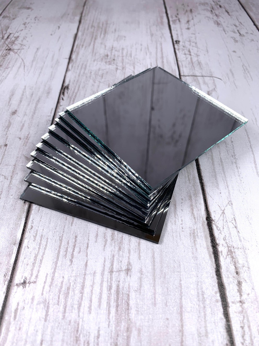 3 Inch Glass Square Mirror Tiles, Small Mirrors for Crafts, Hobby