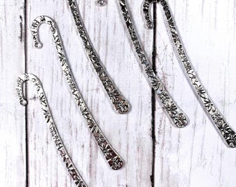 5 metal floral bookmark hook bases, alloy shepherds hook bookmark for DIY gifts, bookmark making supplies