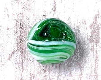 Green and white round beads, lampwork glass beads necklace making supplies, lampwork beads for jewelry, swirl beads for crafting, set of 10
