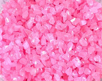 Crushed glass for crafts, 4 oz. pink irregular broken glass for resin projects, 3-6 mm glittery glass frit, CLOSEOUT
