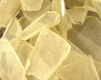 Yellow sea glass for crafts, 8oz. frosted flat man-made sea glass for mosaics, glass on glass art, wedding decor, table scatter, CLOSEOUT