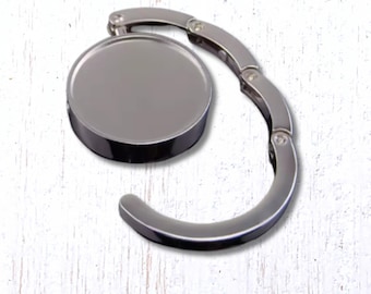 Purse hanger blank, 1 foldable handbag hook for table, use with cabochons, resin, polymer clay, DIY functional gift for friends (B0100)