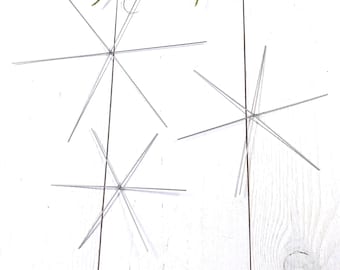 12 beadable snowflakes w/ hooks, wire forms for beaded snowflake ornaments, DIY beaded ornaments, sun catchers, 3.7"/4.5"/6", 4 of each size