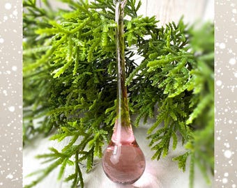 10 pink crystal ornaments, +/- 100mm/3.9 in glass raindrops for chandeliers, holiday home and tree decor (J0275)