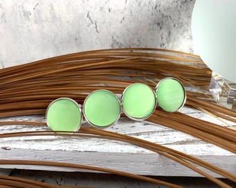 Sea glass french clip hair barrette, beachy hair accessories, ocean wedding bridesmaid accessories, ocean lover gift for wife, fun hair clip