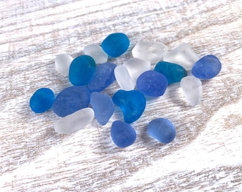 Mixed colors sea glass stones, small 10-15 mm irregular frosted glass nuggets, cultured sea glass for crafts, mosiac, multimedia art, 20 pcs