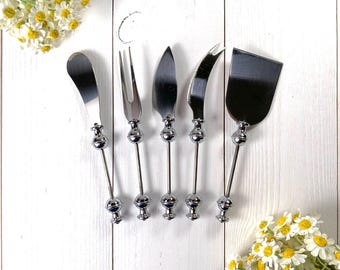 Beadable blanks, charcuterie utensils for cheese board, DIY gifts for hostess, beadable cheese knives set, fork, spreader, housewarming gift
