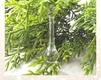 10 clear glass drop ornaments, 50mm teardrop pendant for raindrop earrings, water droplet jewelry, chandeliers (J0278)