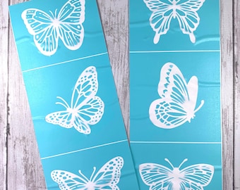 Glass etching stencils, butterfly self-adhesive silk screen stencil, stencil for painting, DIY etched glass craft supplies, reusable stencil