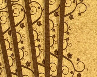 Decorative paper for crafts, 8 sheets A5 8.2x5.7" leafy vine edged lightweight paper, paper for scrapbooking, cards, invitations, letters