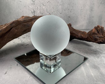 White sea glass ball, frosted glass orb, tumbled glass accents for table trays, large marbles, coastal decor accents, sea glass lover gift