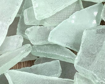 Mint green sea glass for crafts, 8 oz flat frosted man-made sea glass for mosaics, glass on glass art, wedding decor, CLOSEOUT