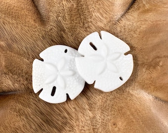 Sand dollar pendant, 2 pcs, 39 mm sea glass style sand dollar, large focal beads for jewelry making, frosted glass charms (C0131)