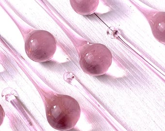 Pink crystal ornaments, +/- 100mm/3.9 in glass raindrops for chandeliers, holiday home and tree decor (J0275)