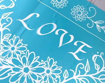 Glass etching stencils, reusable floral stencil, self-adhesive silk screen stencil, stencil for painting, DIY etched glass craft supplies