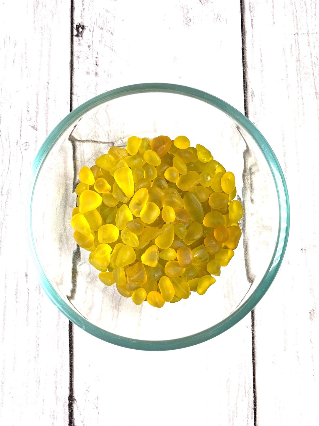 Matte Glass Rocks Yellow Sea Glass Style Stones, Approx. 4oz / 100-120 Pcs, 5-14 Mm Small ...