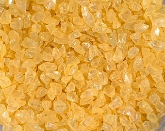 Crushed glass for crafts, 4 oz yellow irregular broken glass for resin projects, 3-6 mm glittery glass frit for mosaic projects, CLOSEOUT