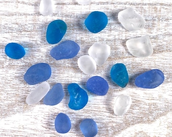 Mixed colors sea glass stones, 20 pcs small 10-15 mm irregular frosted glass nuggets, cultured sea glass for crafts, CLOSEOUT (F0215)