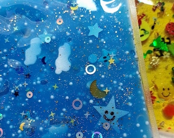 Day and Night Sensory Bag, I spy bag, Sensory Pouches, Gel Mats, Squishy Panels, Montessori, Fidget Toy, Birthday gift