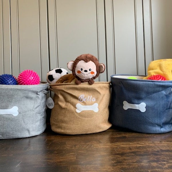 Bac à jouets pour animaux de compagnie / Bac à jouets pour chiens / Thème de pattes / Jouets pour chiots / Accessoires pour animaux de compagnie / Articles personnalisés pour animaux de compagnie / Articles personnalisés pour chiens / Bac à jouets personnalisé