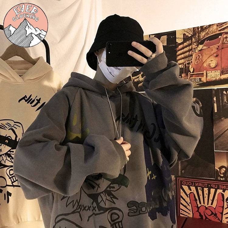 Japanese Streetwear Hoodie Punk Style Oversize Pullover | Etsy