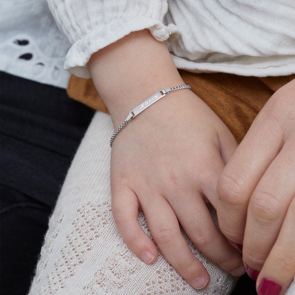 Bracelet personnalisé gourmette, bijou enfant prénom, cadeau fille personnalisé, petite cousine, bracelet nièce