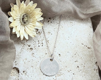 Collar personalizado con dibujo a mano de bebé, plata, regalo de nacimiento, idea de regalo para madre joven