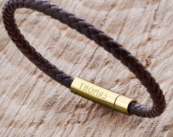 Pulsera de cuero para hombre, pulsera grabada para hombre, joyería de cuero, regalo de boda para hombre, joyería para despedida de soltero, regalo del Día del Padre, regalo del Día de San Valentín