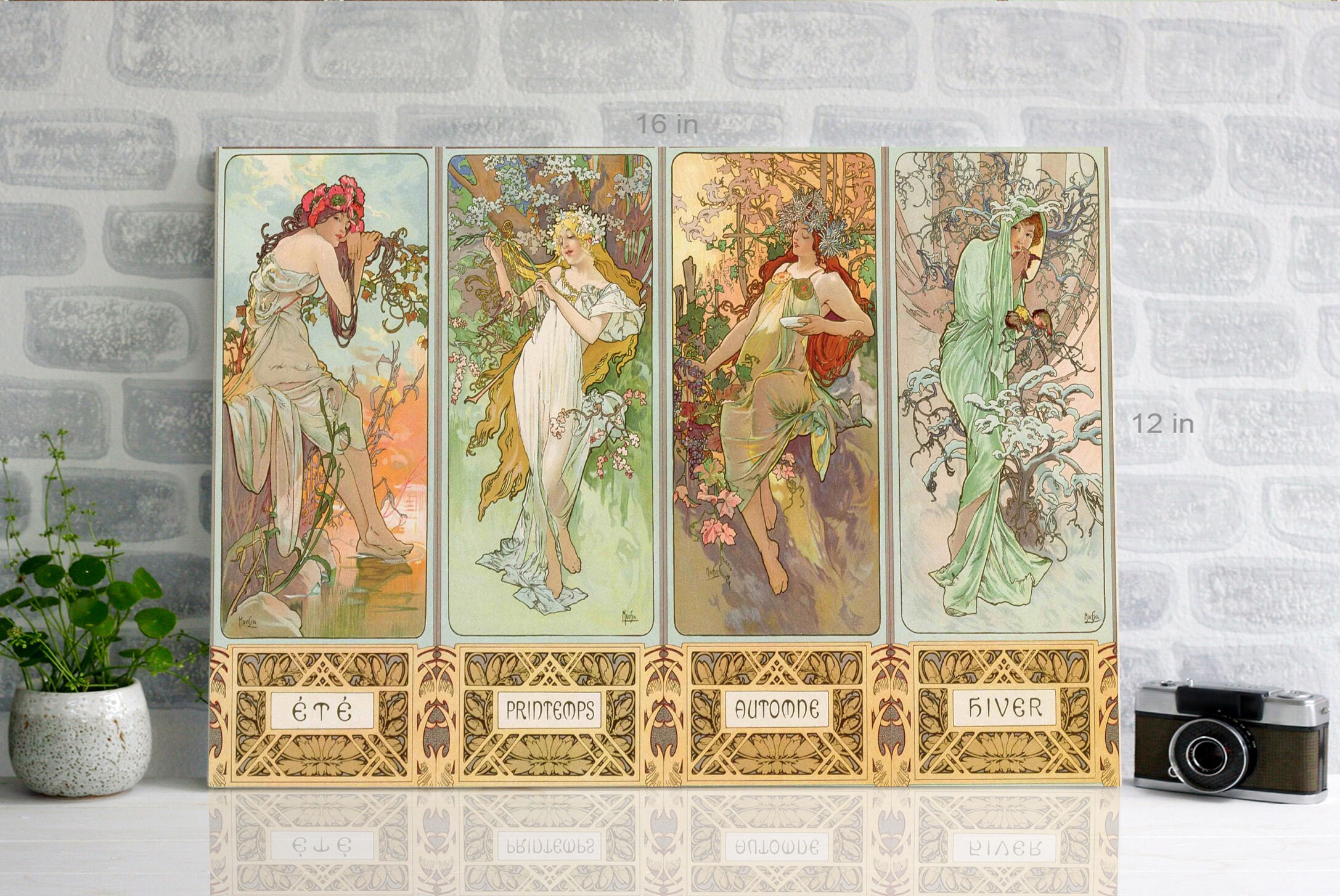 Alphonse Mucha the Four Seasons Canvas Wall Art Picture Print - Etsy