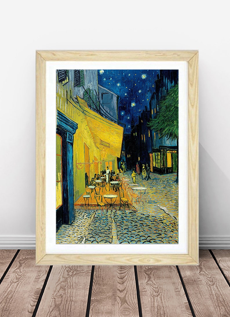 Van Gogh Cafe Terrace at Night Framed Print Wall Art Picture A1 A2 A3 Size Oak