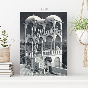 M.c. escher belvedere canvas wall art picture print image 4