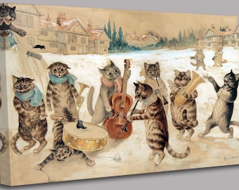 Carol Singing by Louis William Wain Wall Art Ready To Hang