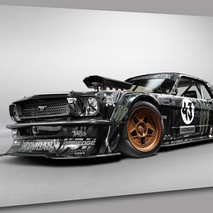 Ford Mustang Hoonigan muurkunst canvasprint Ready To Hang
