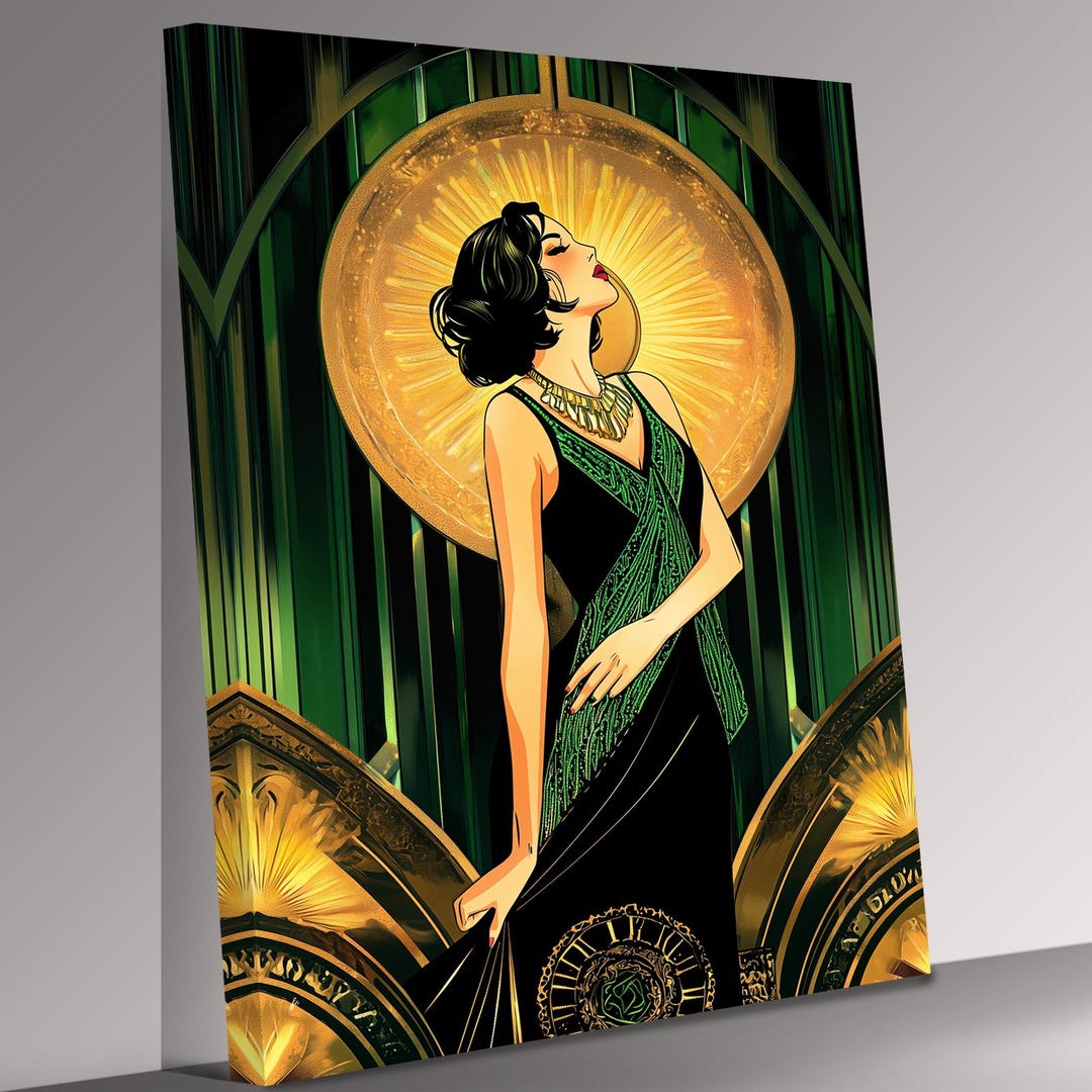 Art Deco Flapper Lady Canvas Print | Roaring Twenties Wall Art ...
