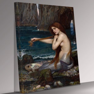 A mermaid john william waterhouse canvas wall art picture print
