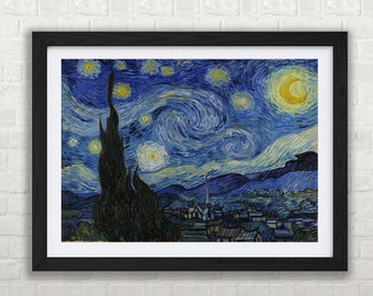 Van Gogh Starry Night Print Wall Art Picture A1 A2 A3 Size