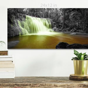 Deep Forest Waterfall in Kanchanaburi Panoramic Canvas Wall Art Picture ...
