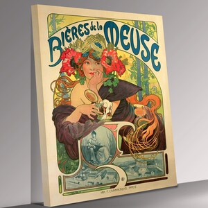 Alphonse Mucha Beer of the Meuse Canvas Wall Art Picture Print