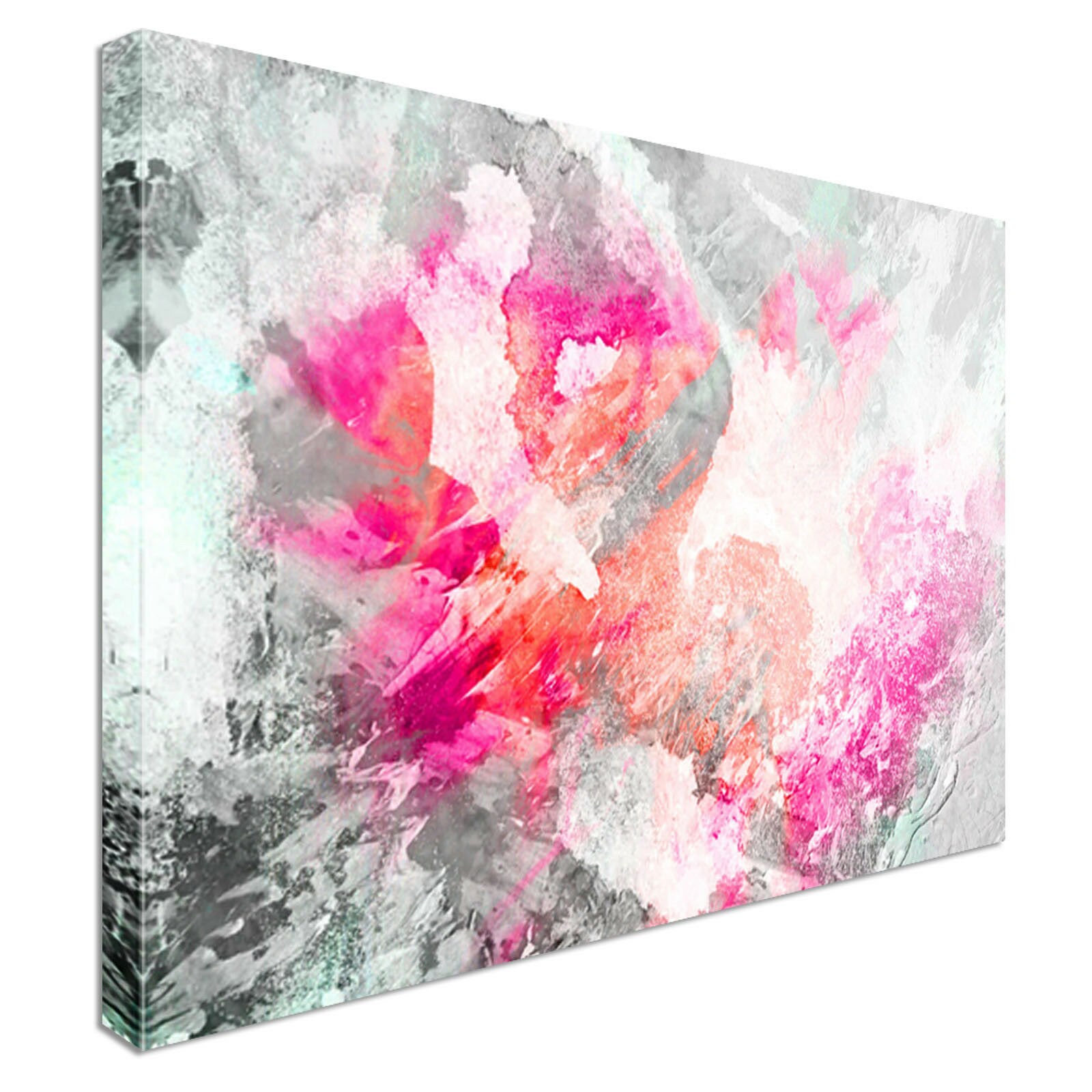 Modern abstract pink grey canvas wall art picture print Etsy