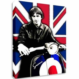 Paul Weller Vespa Union Jack Wall Picture Canvas Wall Art Picture Print