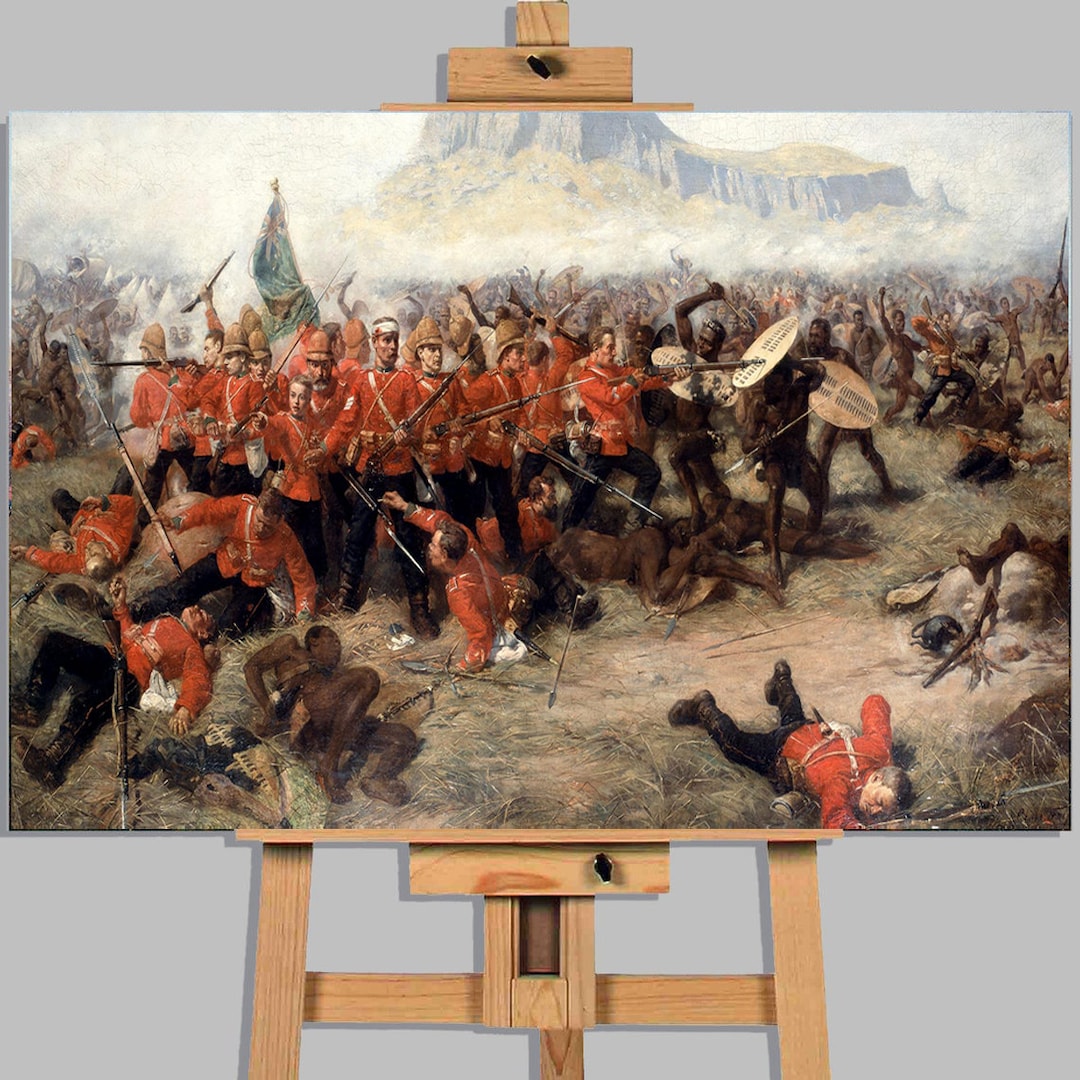 Battle of Isandlwana Zulu Rorke's Drift War Canvas Wall Art Print Ready