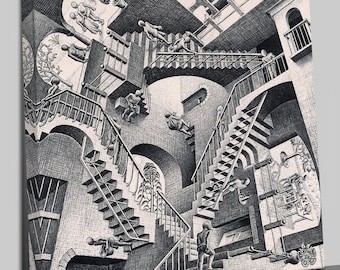 relativity  Maurits Cornelis Escher canvas wall art print